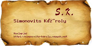 Simonovits Károly névjegykártya